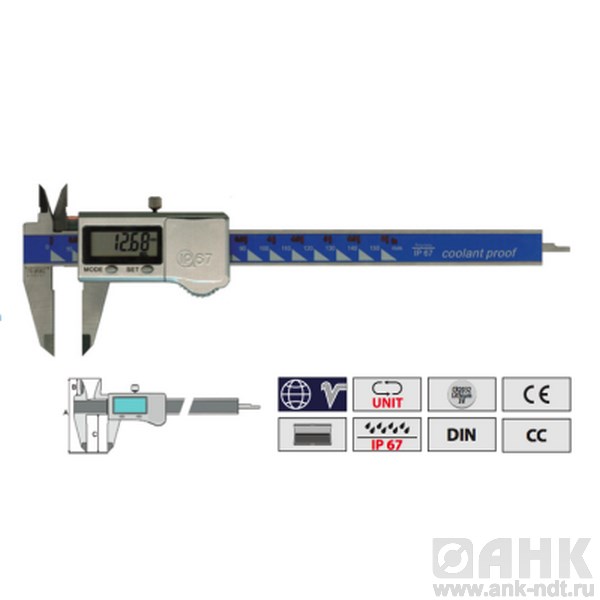 Штангенциркули Vogel цифровые в металлическом корпусе водопыленепроницаемые IP67
