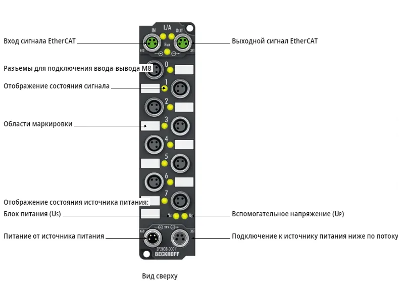 Блок EtherCAT Beckhoff EP2038-0001