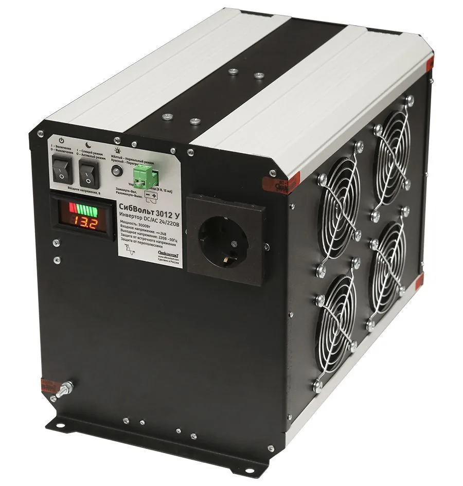 Инвертор СибКонтакт СибВольт 3012У, DC/AC, 12/220В, 3000 Вт