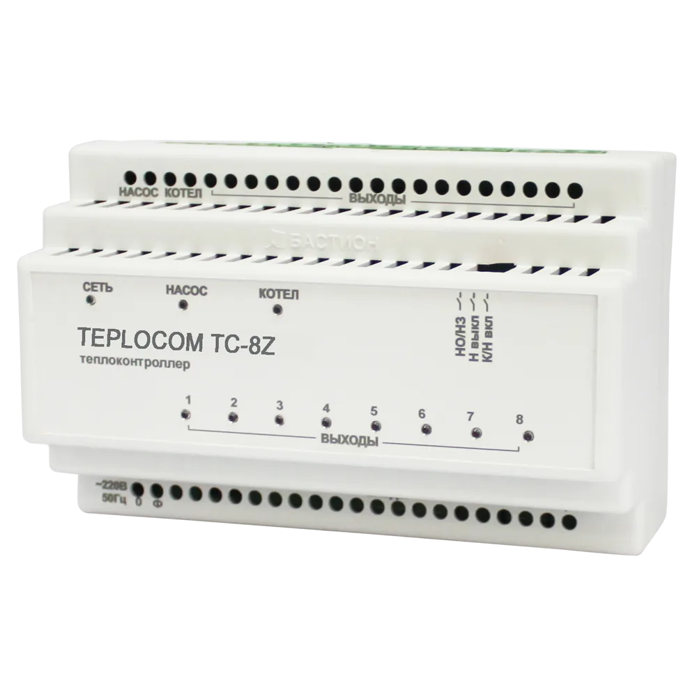 Теплоконтроллер для лучевой системы отопления Бастион TEPLOCOM Луч TC-8Z